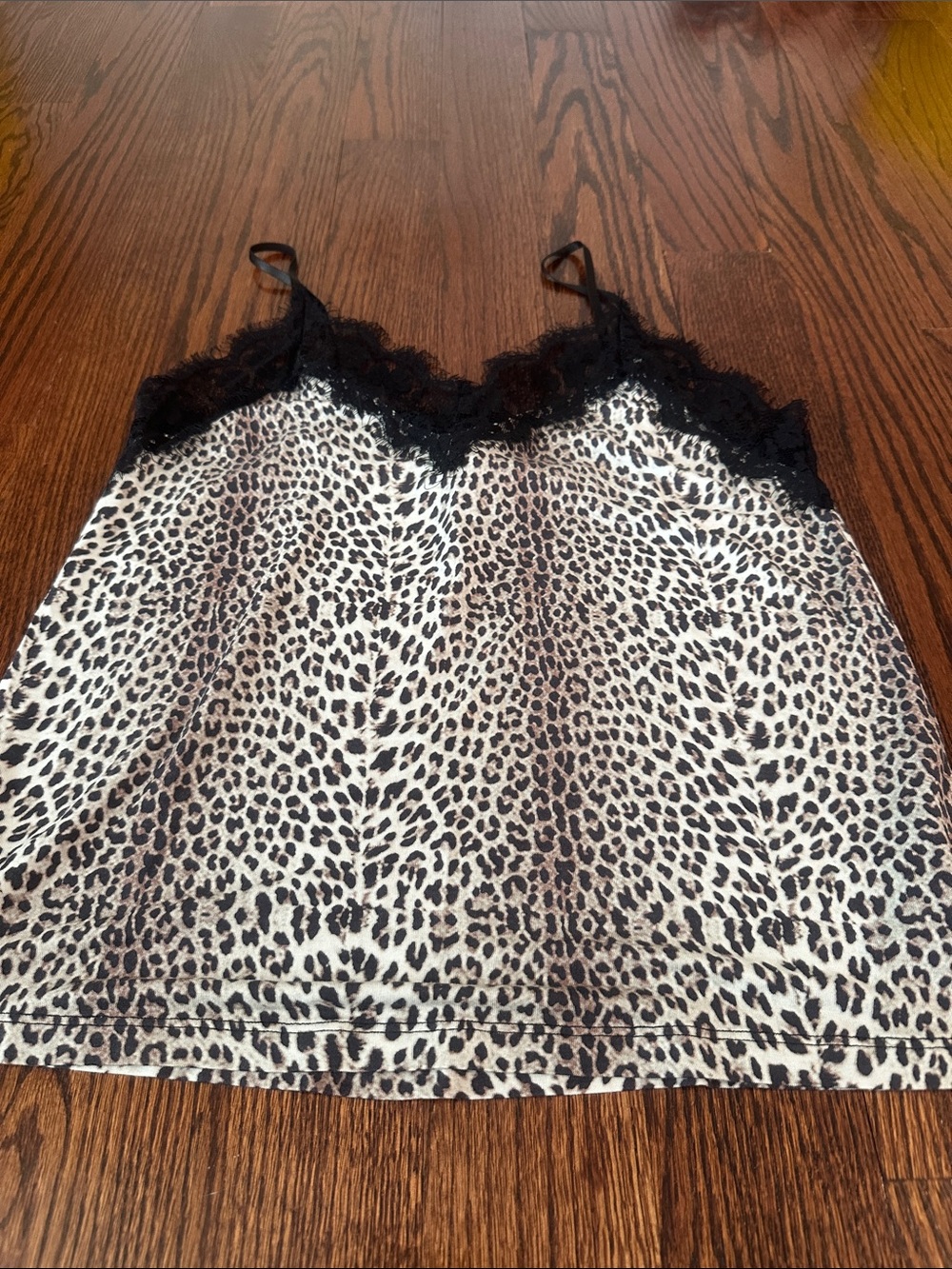 Leopard Print Lace-Trim Camisole - Black/Beige. All my listings are $6 not $12